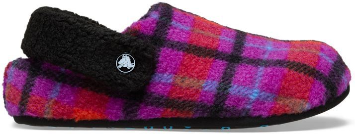 Crocs Classic Cozzzy Plaid Slipper Pantoffels Unisex Grapeberry 43