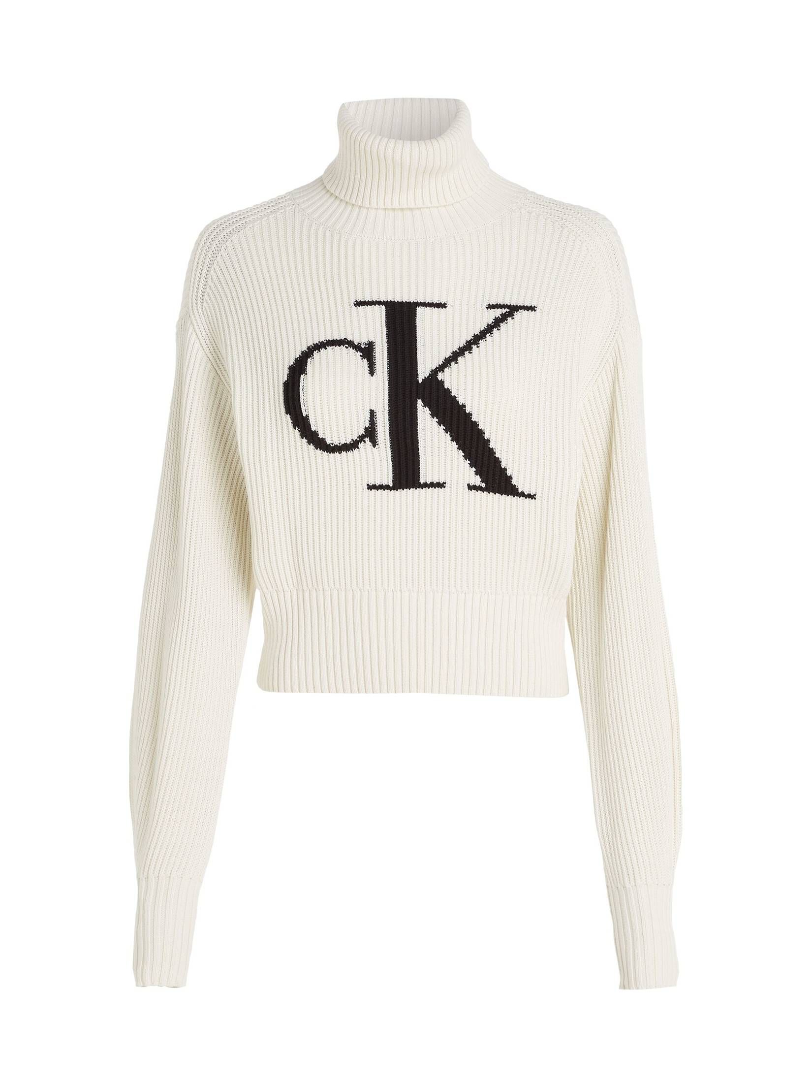 CALVIN KLEIN JEANS| Damen Rollkragenpullover BLOWN UP CK LOOSE SWEATER