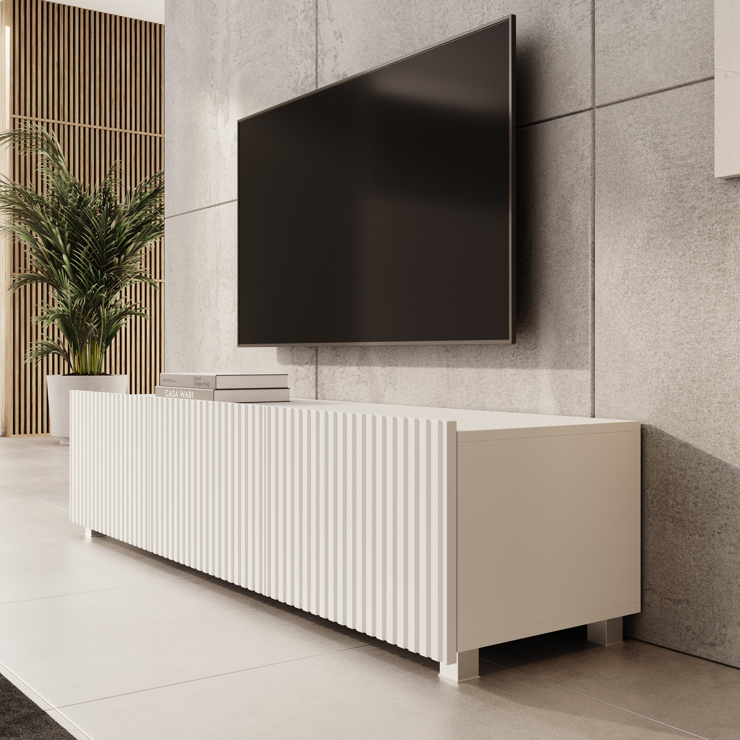 Kenderes - TV-Meubel - Wit - 150x41x38 cm