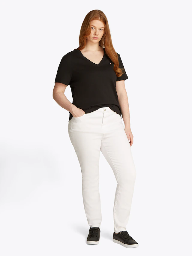 Tommy Hilfiger Curve Skinny-fit-Jeans »CRV HARLEM U SKINNY HW CLR«, in Grossen Grössen, Tommy Jeans Logo-Badge,  stoned wash Optik