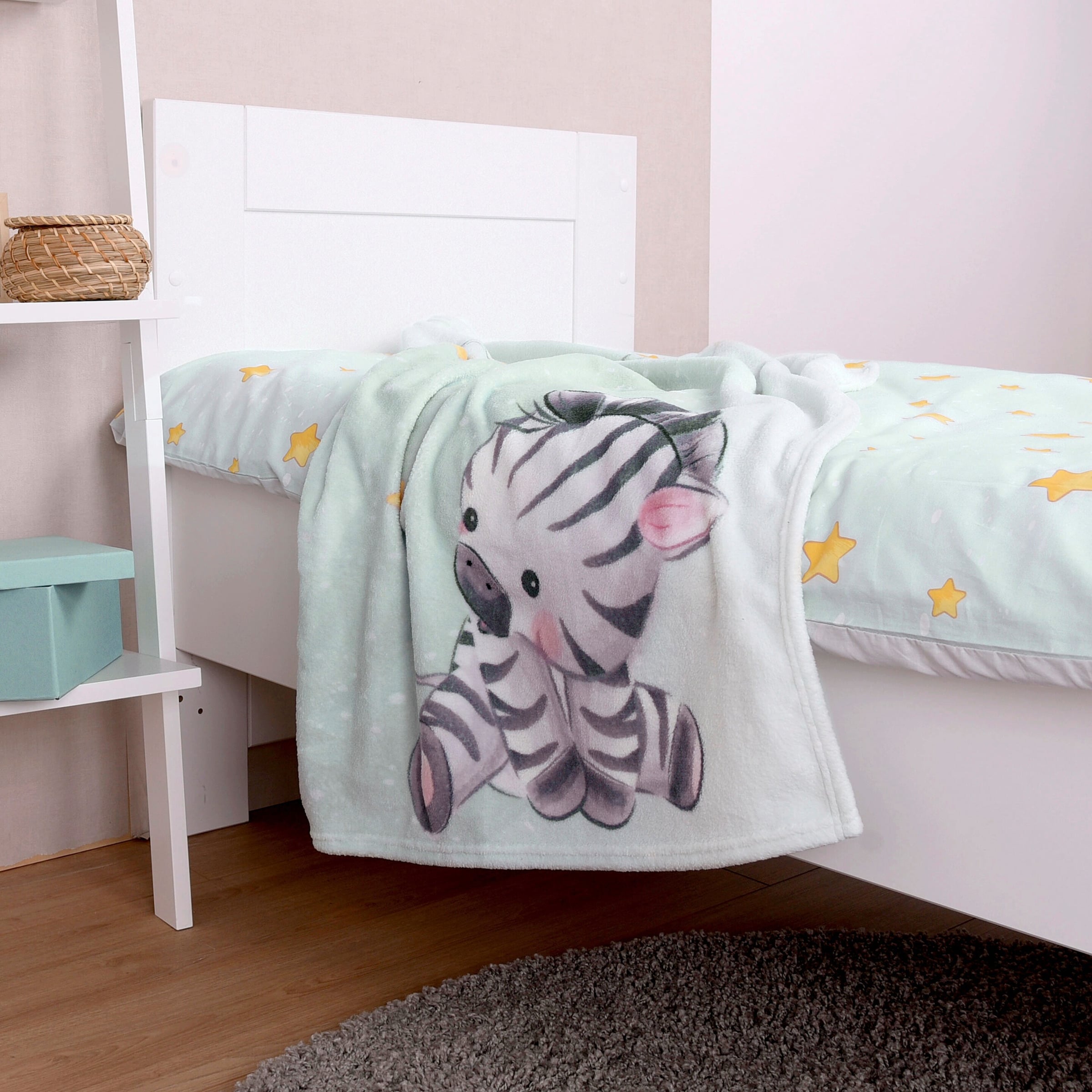 Baby Best Babydecke Microfaserflausch 75x100 cm mint / Zebra