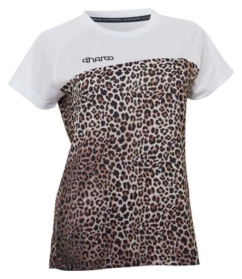 Maillot Manches Courtes Femme Dharco Leopard Blanc/Marron