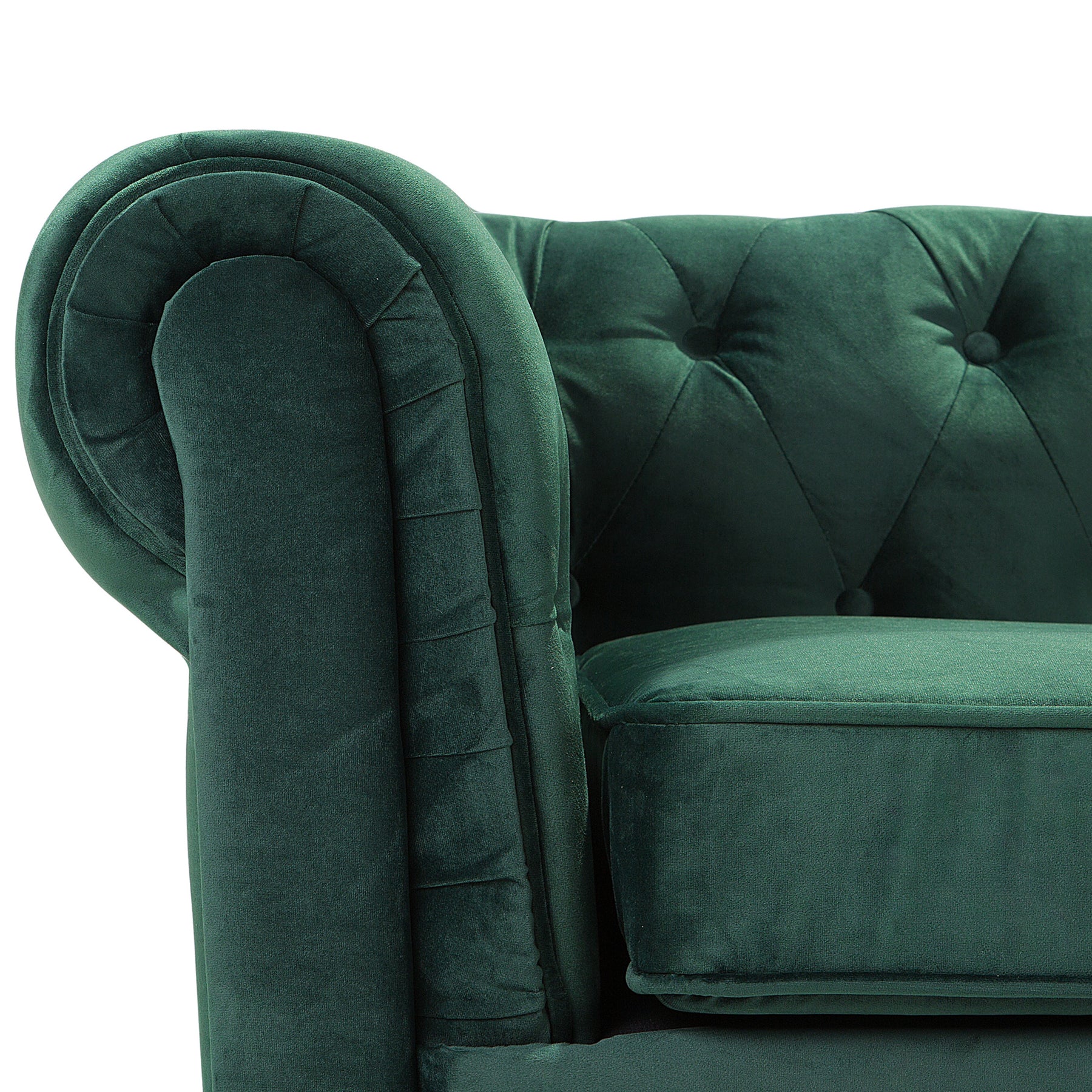 Beliani-CHESTERFIELD-Chesterfield fauteuil-Smaragdgroen-Fluweel