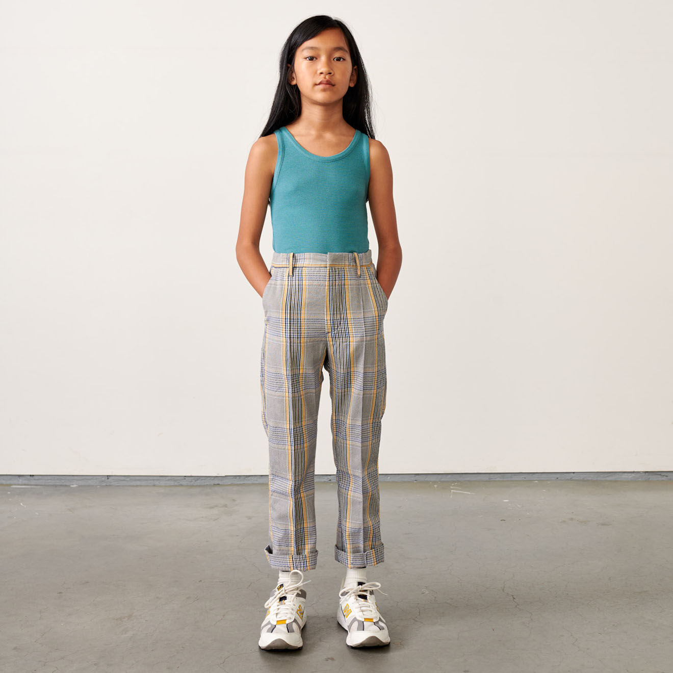 Bellerose Pantalon Phiby en Coton mélangé 7/8 à carreaux gris