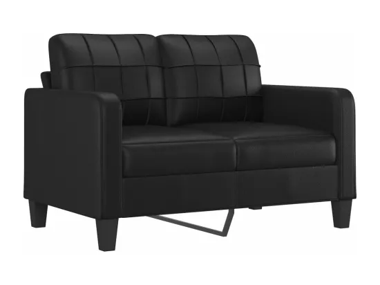 Canapé 2 places avec oreillers décoratifs noir 120cm similicuir