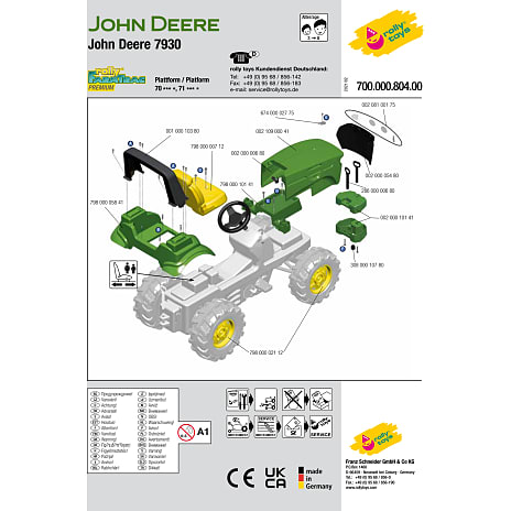 Rolly Toys John Deere Premium 7930 pedaltraktor med lufthjul