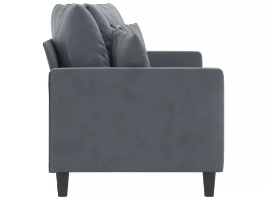 Canapé à 2 places Gris foncé 140 cm Velours