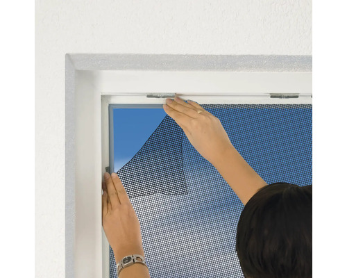 Horren beschermen zonder boren antraciet 130x150 cm
