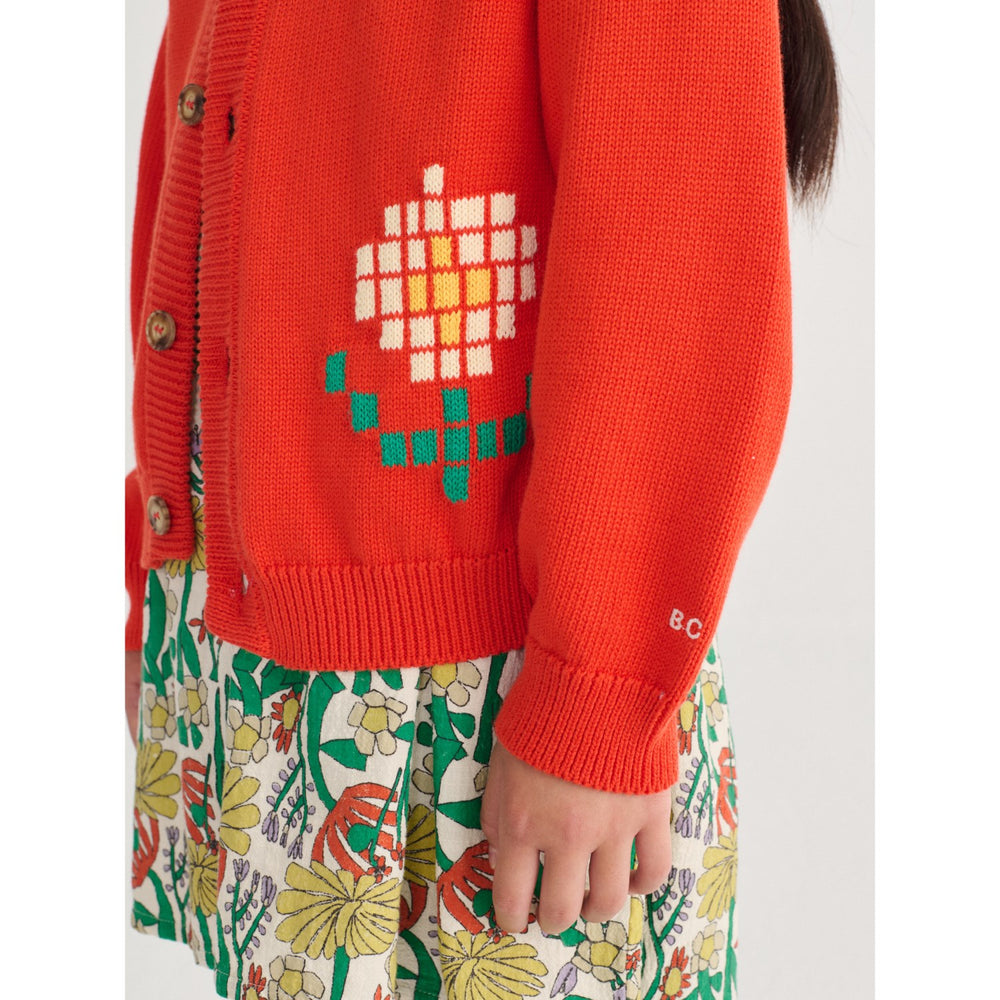 Køb Bobo Choses Red Pixel Daisy Cardigan