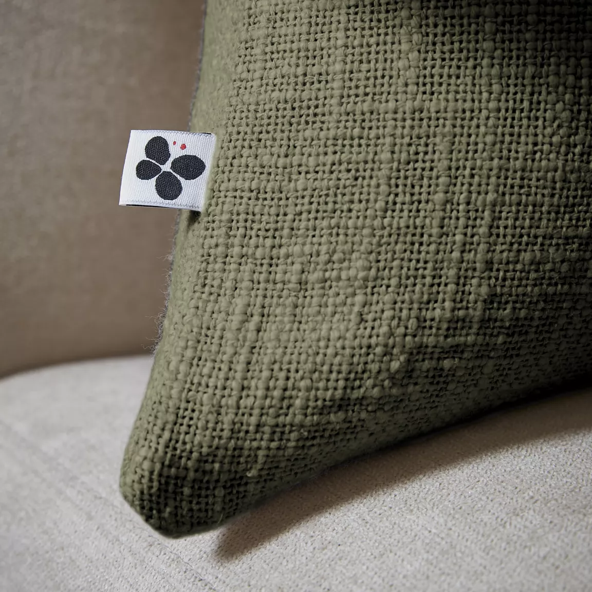 Coussin carré coton (45 x 45 cm) Sixtine Vert romarin
