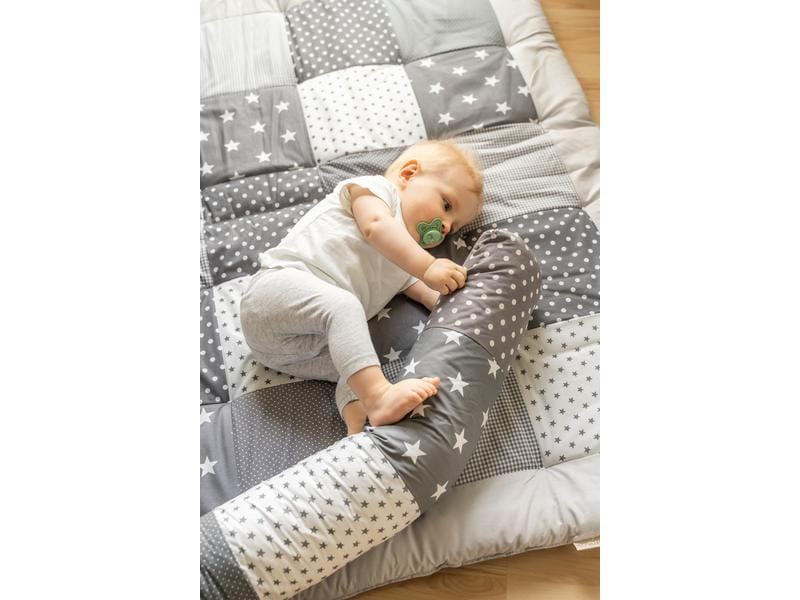 Ullenboom Nestschlange Graue Sterne 300 cm Bettschlange für Babybett