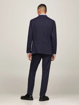 Terno slim fit de duas peças em sarja quebrada