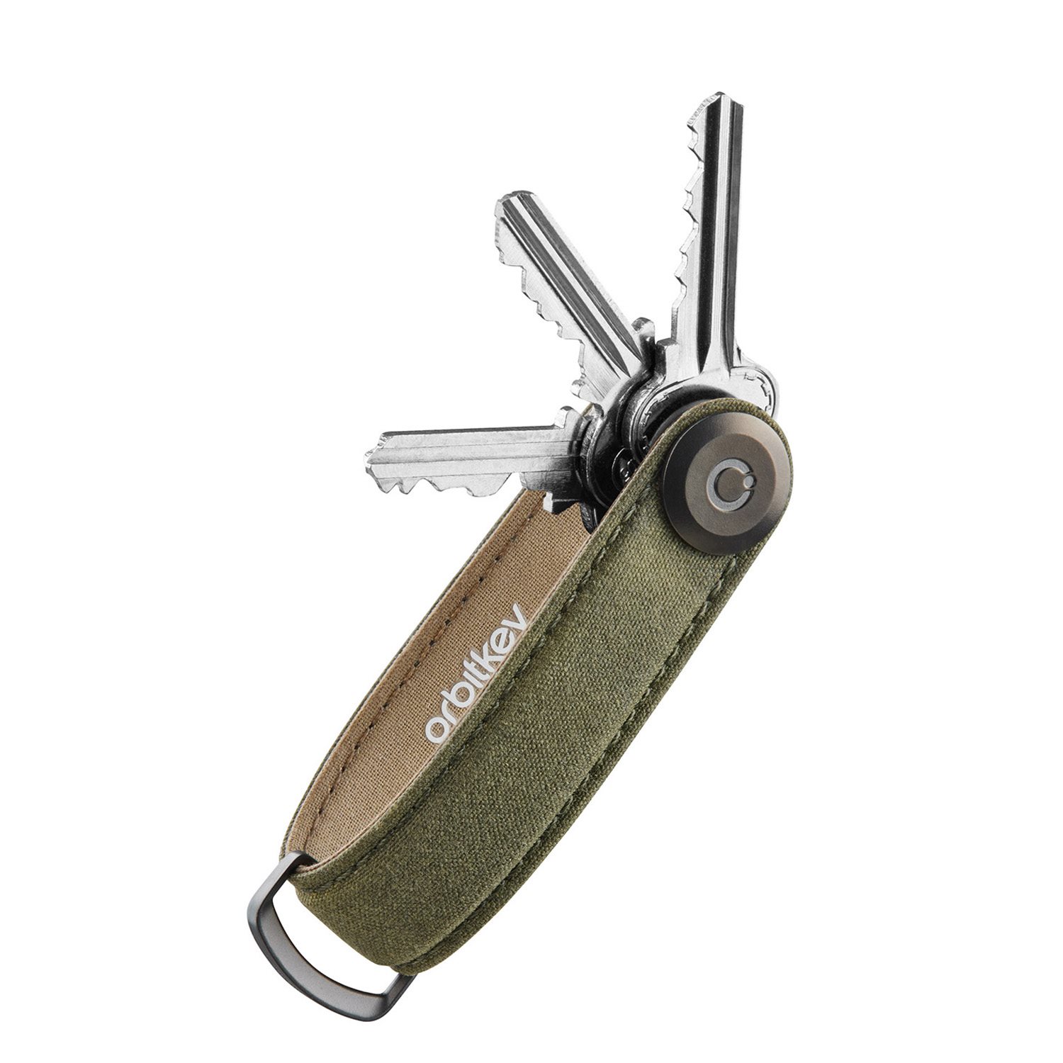 Orbitkey 2.0 Waxed Canvas Keyholder khaki green