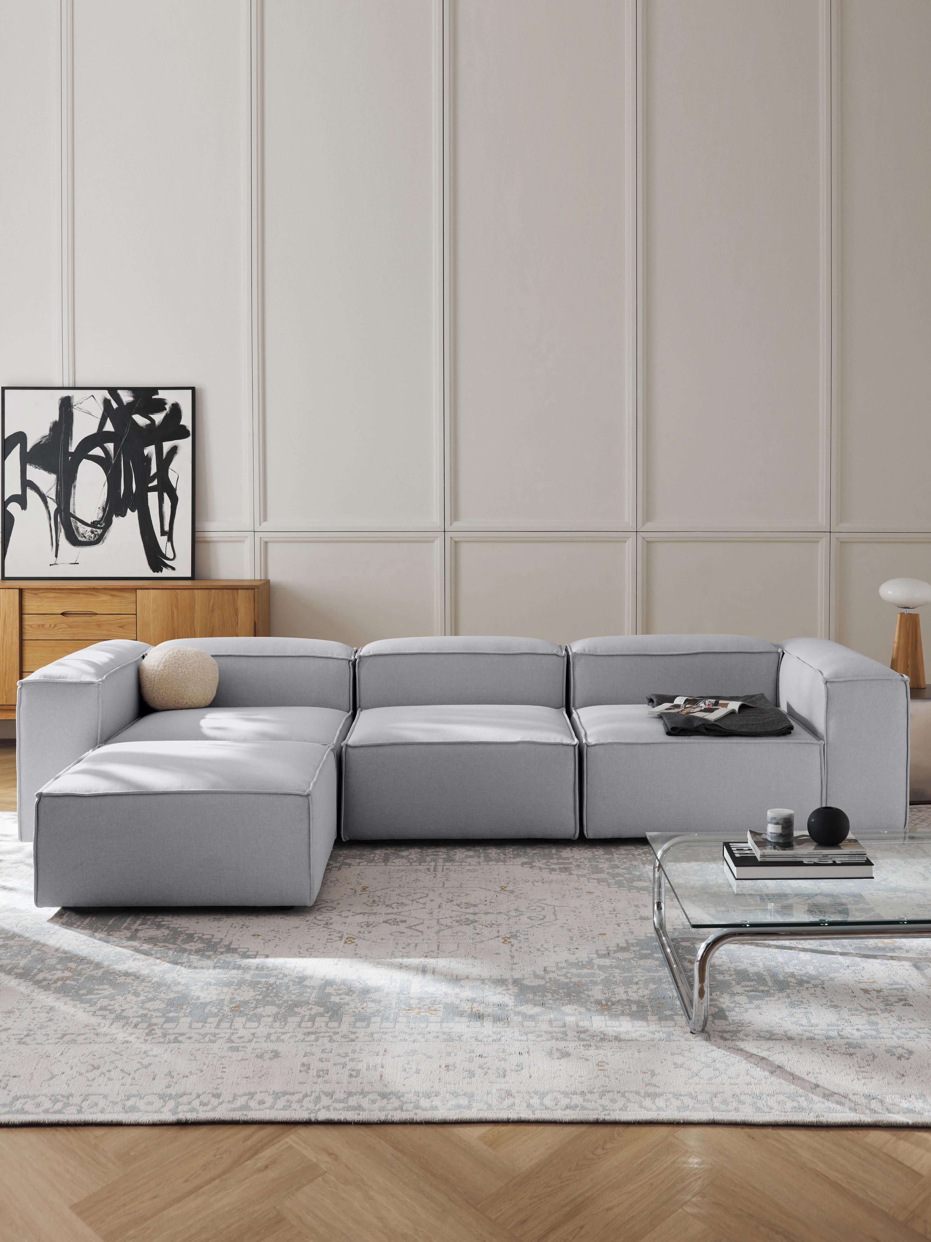 Modulaire bank Lennon (4-zits) met poef (links/rechts)