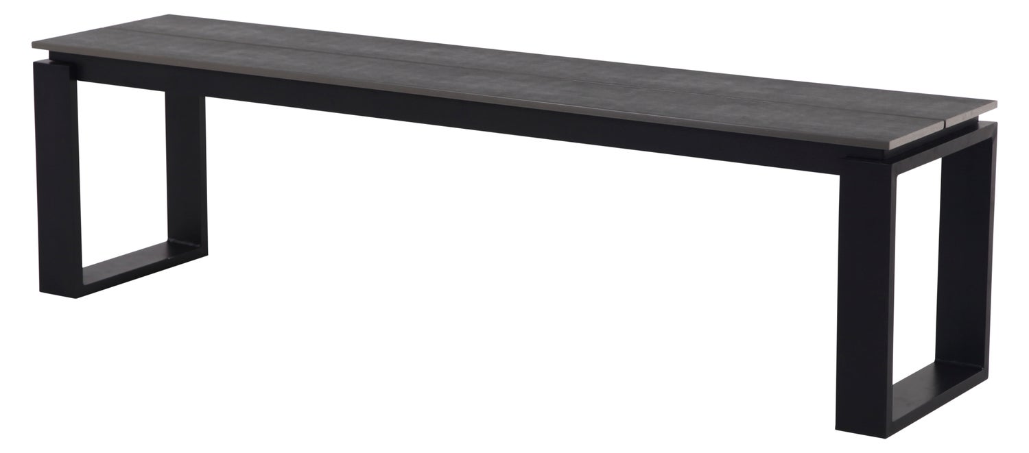 Martin tuinbank, zwart en grijs. 180 x 36 x 43 cm