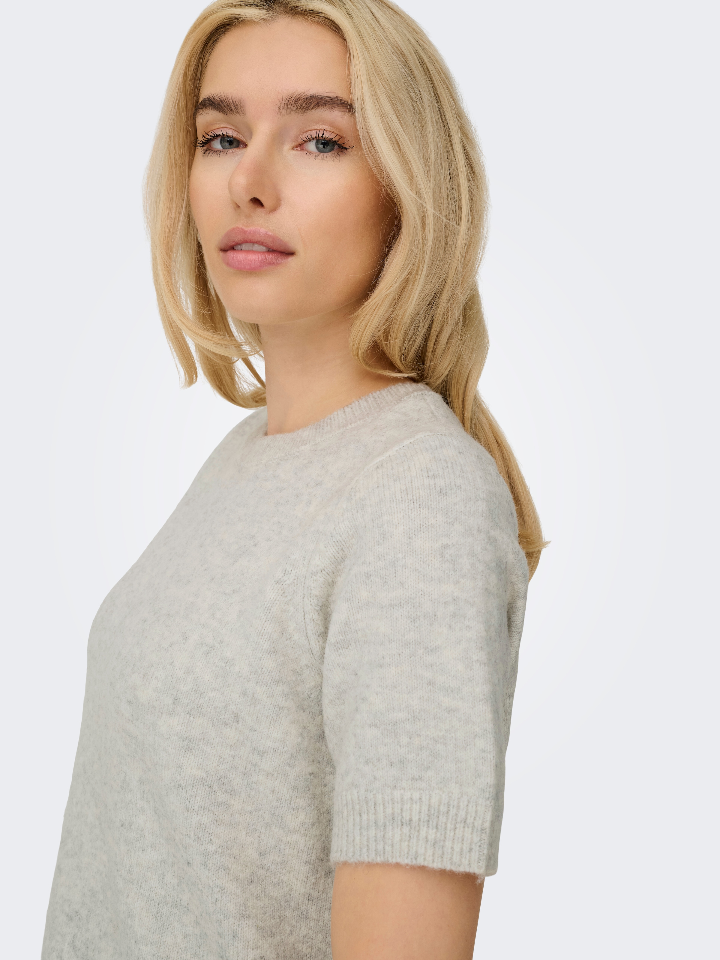 ONLY Kurzarmpullover »ONLABBY LIFE SS BLING TOP O-NECK KNT«