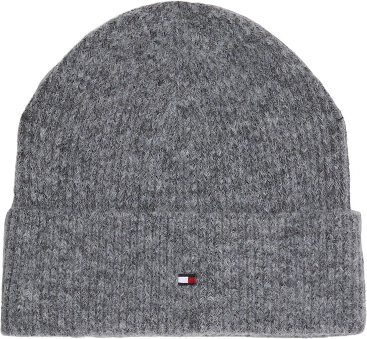 Tommy Hilfiger ESSENTIAL FLAG FUZZY BEANIE Mid grey melange