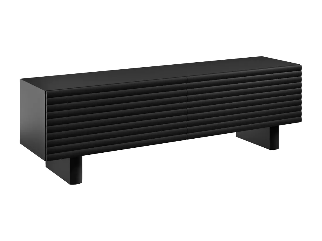 Meuble TV avec 2 portes en MDF - 150cm - Noir - LUDIMA