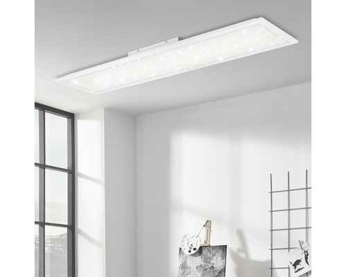 LED-paneel plafondlamp, dimbaar, 36W, 3800 lm, CCT 3000-6500 K, 119,5 x 29,5 cm, wit, met afstandsbediening en sterrenhemeleffect