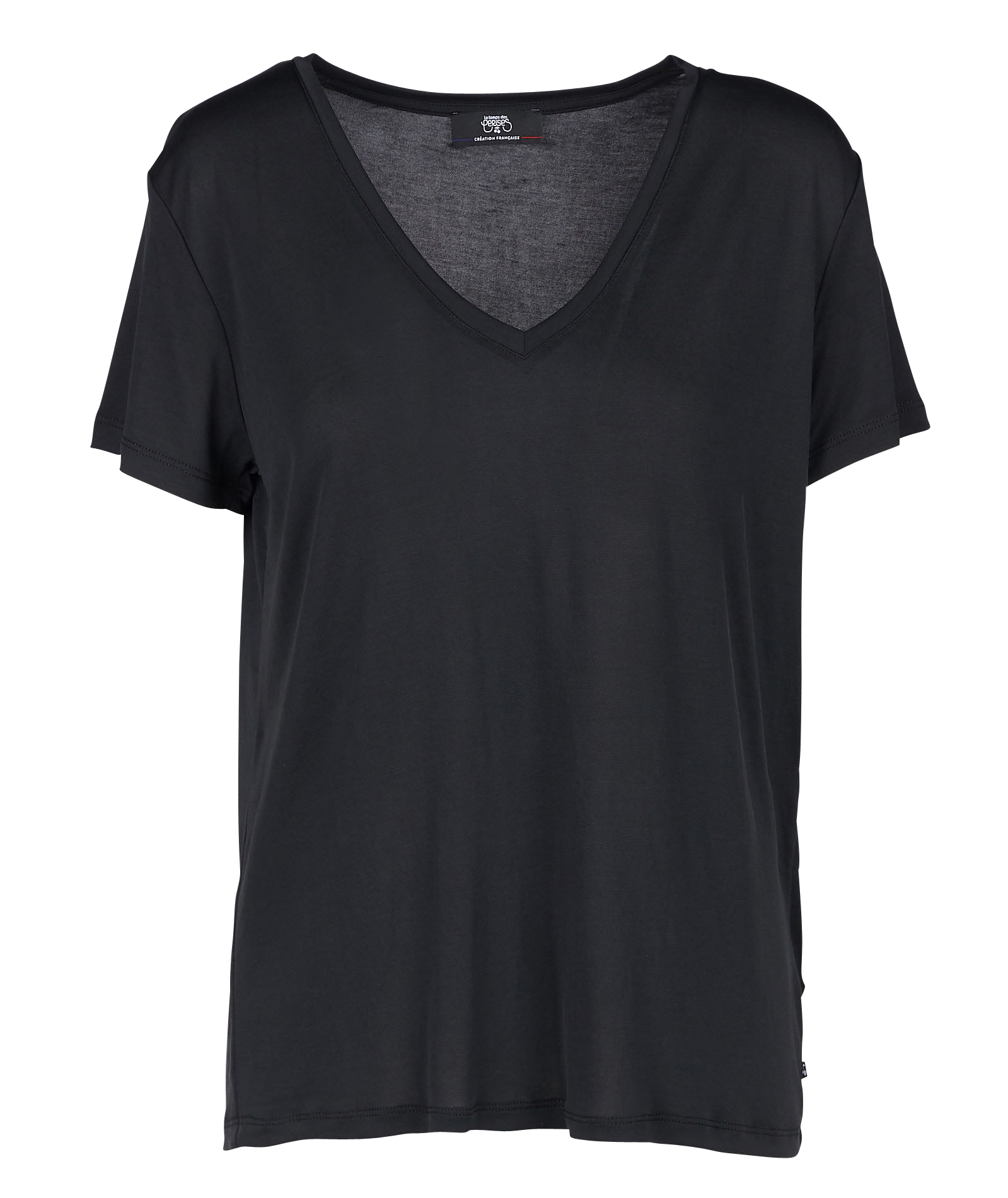 Tee-shirt col V fluide | Noir