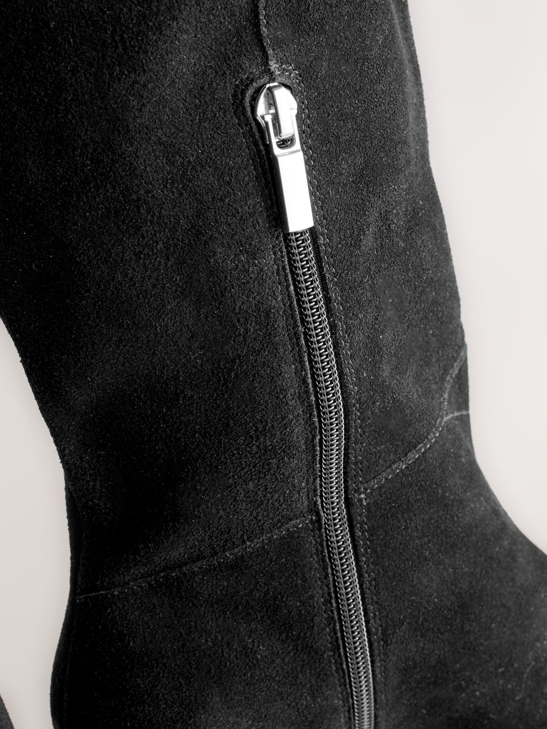 Zwart suède - Forever Comfort® Knee High Chisel Toe Heeled Boots