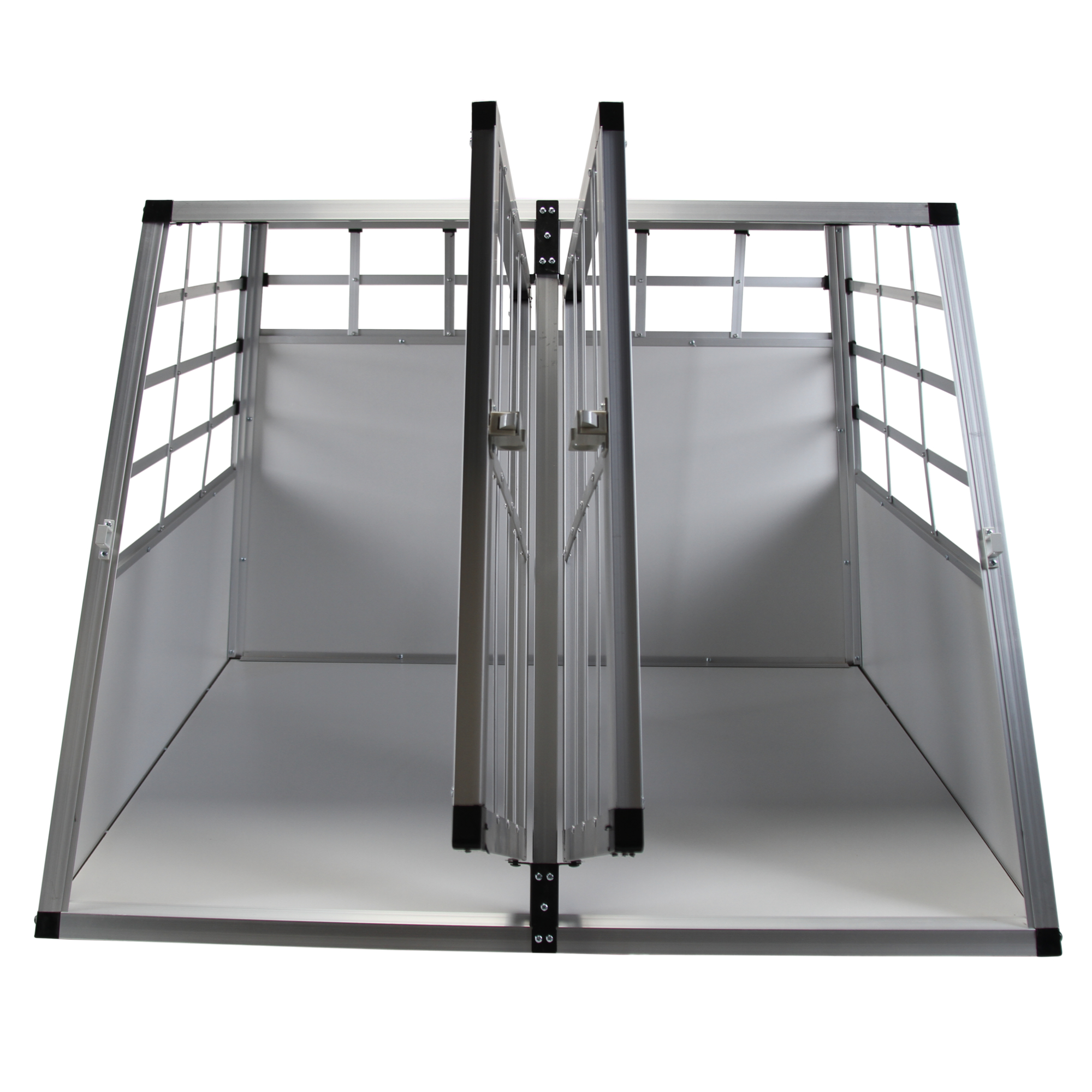 Hundebox Doppelbox Alu M grau