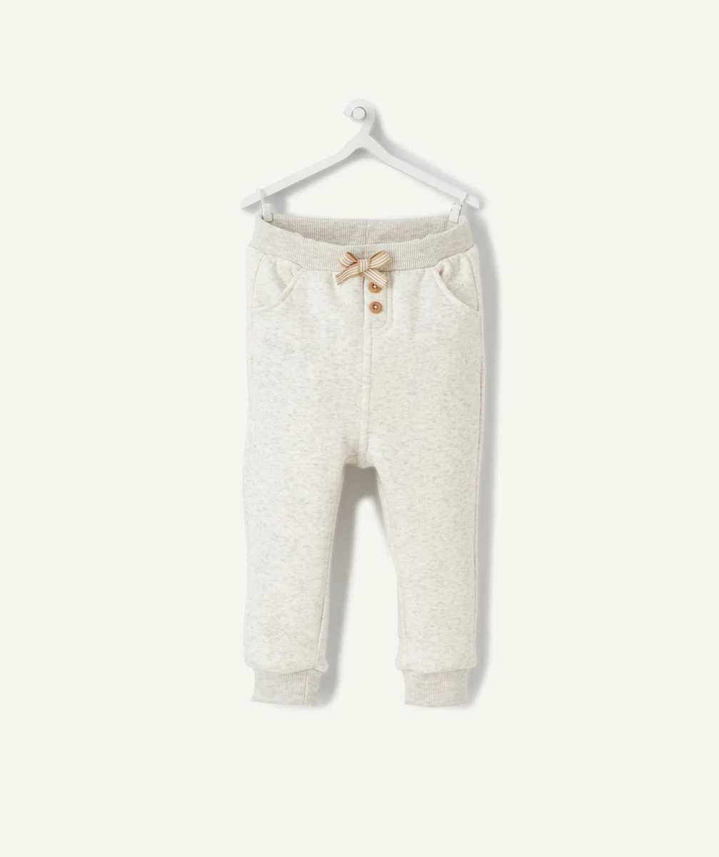 JOGGING GRIS CHINÉ AVEC DÉTAILS BEIGES BÉBÉ GARÇON