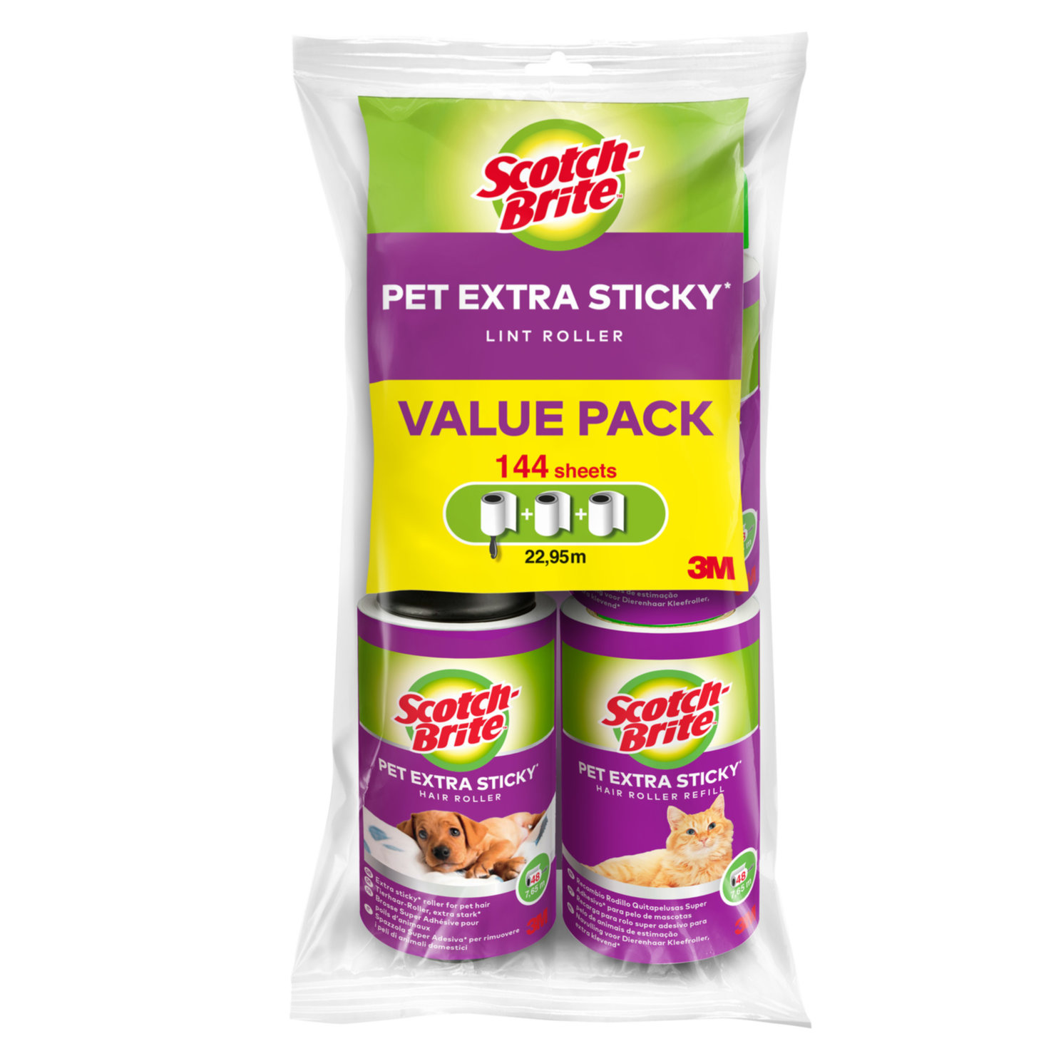 Scotch-Brite Kleiderroller Pet Extra Sticky Value Pack