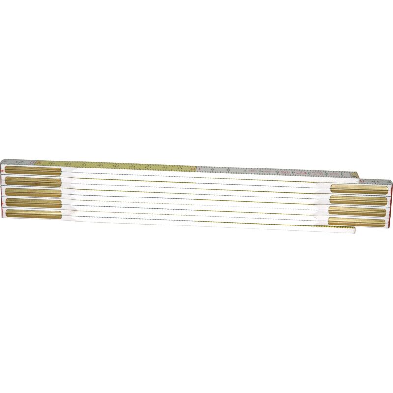 Mesure pliante 2 m x 17 mm bois blanc-jaune