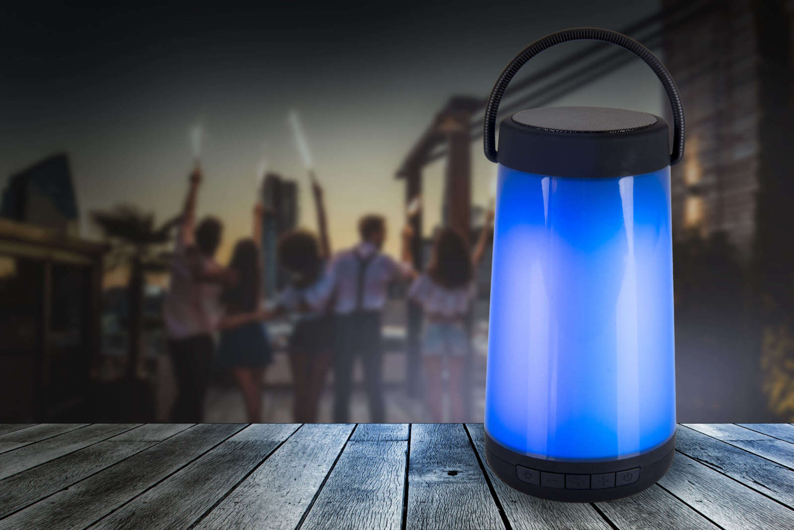 LED-Tischleuchte FESTA - schwarz - mit Bluetooth Speaker