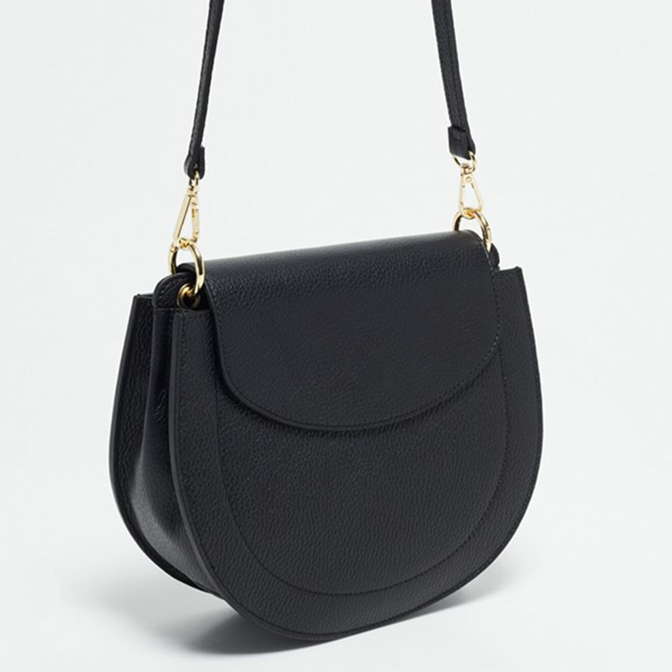 Christian Laurier Sac bandoulière en Cuir Sélène noir - 26x20.5x8 cm