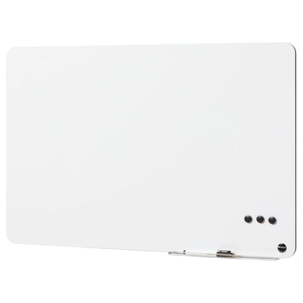 Whiteboard rammeløs 57x45 cm hvid - inkl. 30 cm pennebakke, 1 marker og 3 magneter