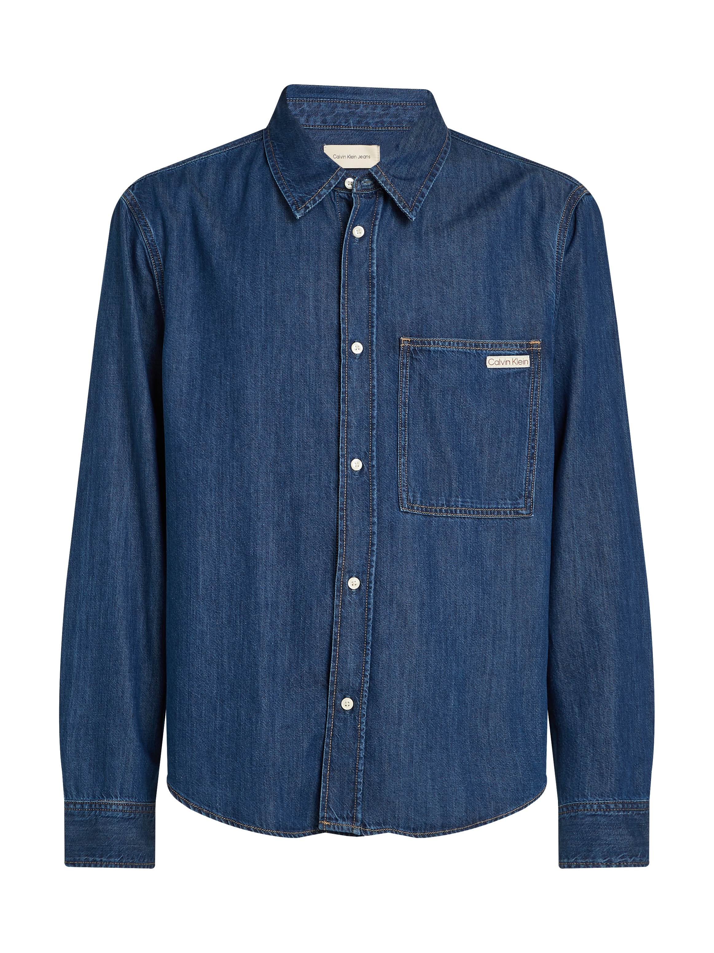 Calvin Klein Jeans Jeanshemd »REGULAR DENIM SHIRT«, Logostickerei, Brusttasche