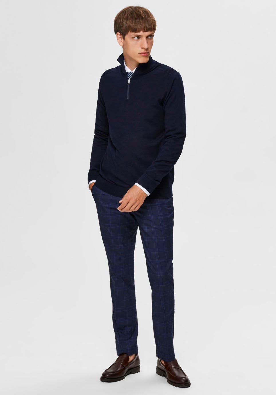 SELECTED Troyer »SLHBERG HALF ZIP CARDIGAN NOOS« Baumwolle, regular fit