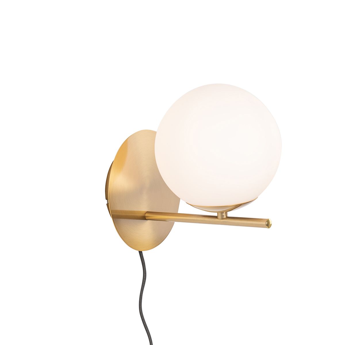 Art Deco wandlamp goud en opaal glas - Flore