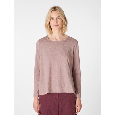 Damen-Langarmshirt, Rotmelange