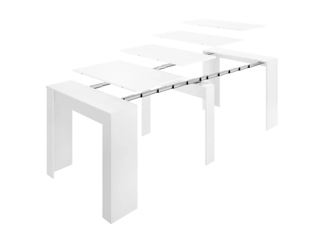 Console table extensible 10 couverts - 4 rallonges - Blanc - ONEGA
