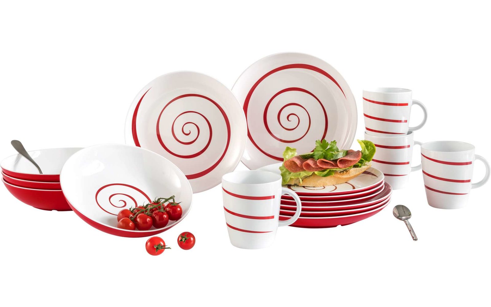 Gimex Classic Twist Geschirr-Set 16-tlg. Rot