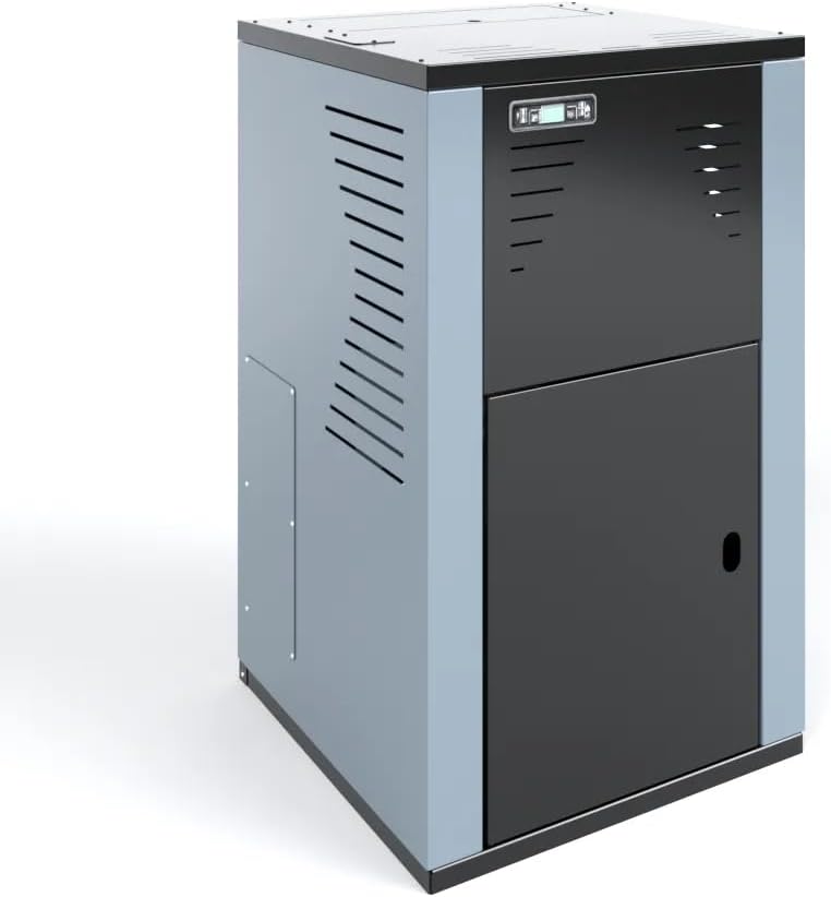 STUFE A PELLET ITALIA Vulkano 30 kW WiFi Pelletkessel Klasse 5, Effizienz: 93 %, Heizleistung 300 – 500 m², Autonomie 25 Stunden, programmierbar, 5 Leistungsstufen, 24 Monate, Schwarz
