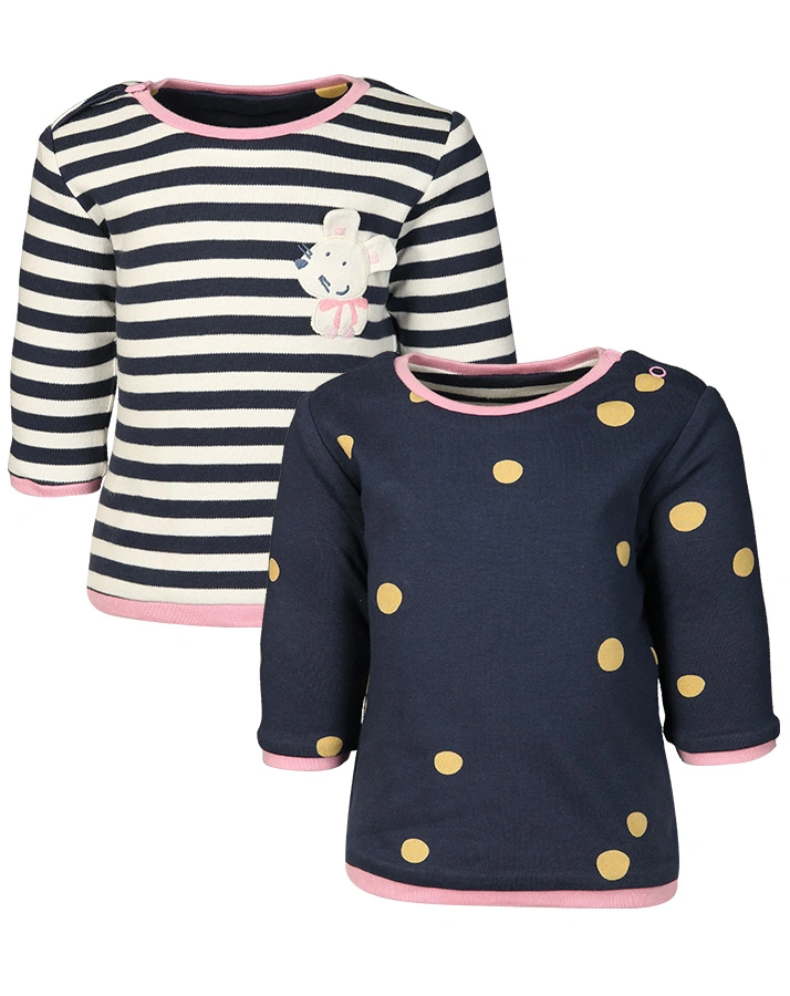 Wende-Langarmshirt DOTS in dunkelblau/weiß gestreift