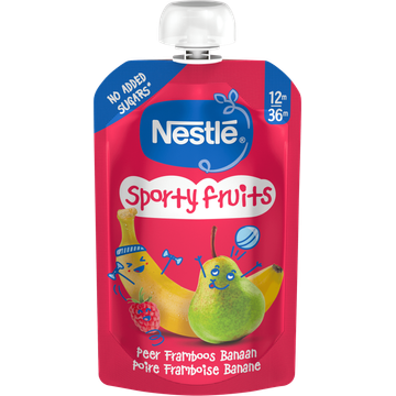 Nestlé Sporty Fruits Peer Framboos Banaan 12m-36m 110 g