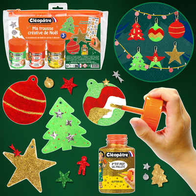 Ma Trousse Créative de Noël - 8 suspensions de Noël en carton épais à décorer