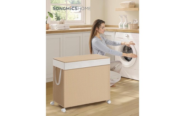 SONGMICS Wäschekorb »mit 3 Fächern 140 l«