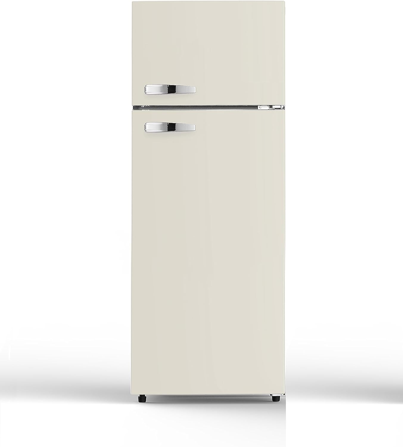 PKM GK210-2 CR Retro Kühl-Gefrierkombination | Creme | 208 L | 145 cm | 48 Liter 4 Sterne Gefrierfach | 41 dB | Freistehend