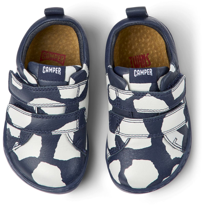 Camper Camper Peu Sella Velcros Marine Motif Vache