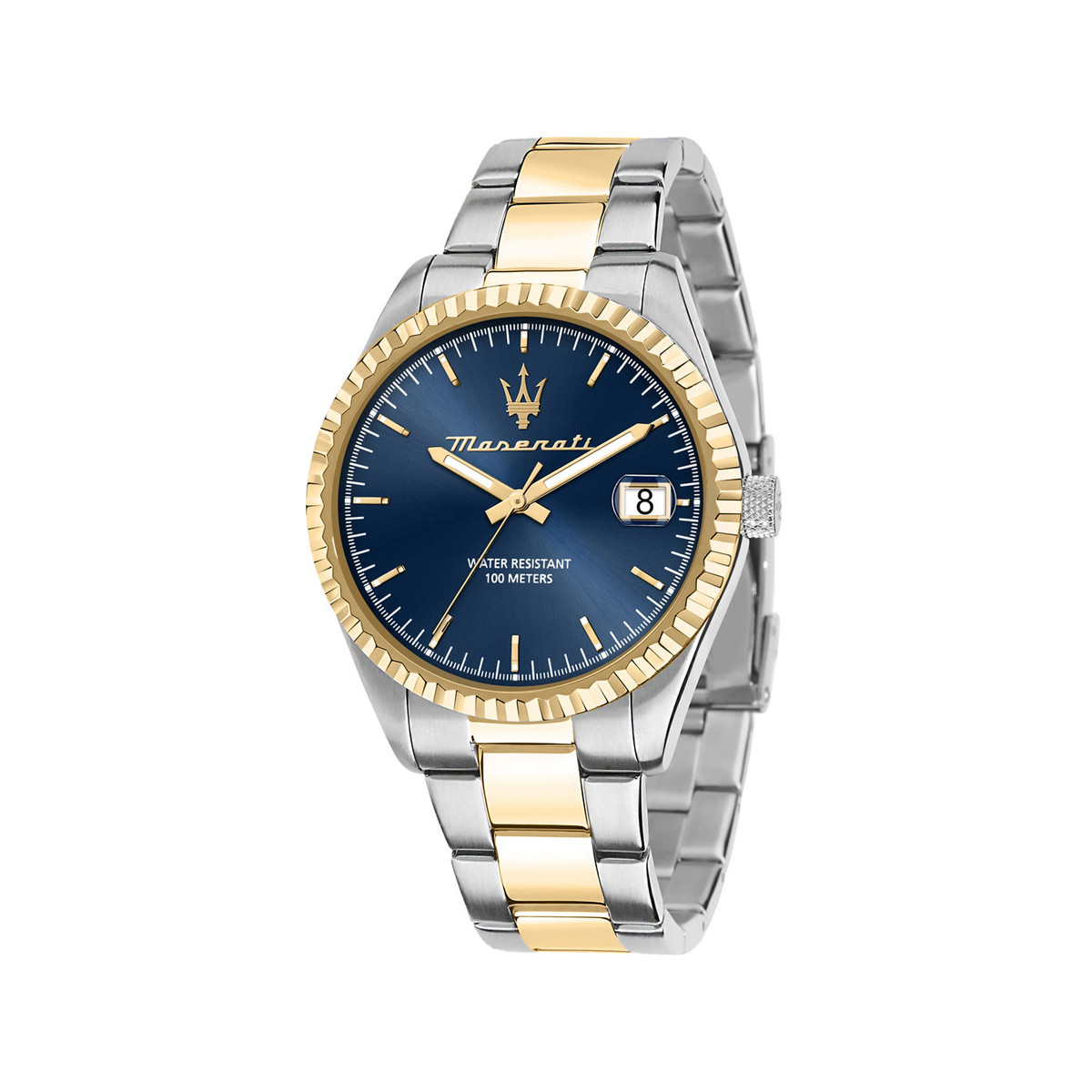Montre MASERATI homme bracelet acier bicolore jaune