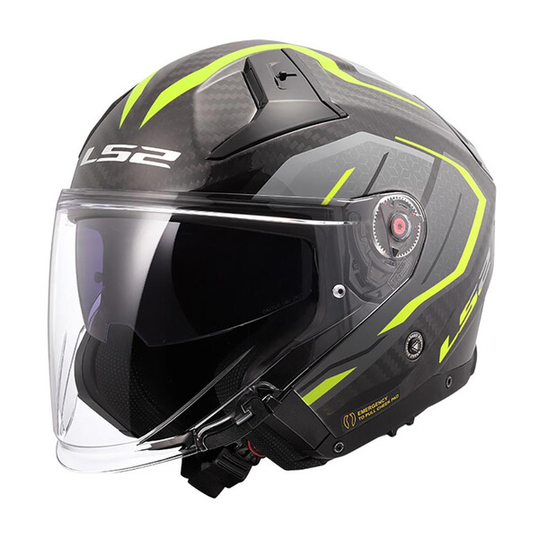 LS2 - Casque OF603 Infinity II Urus Jaune fluo / Carbone / Brillant
