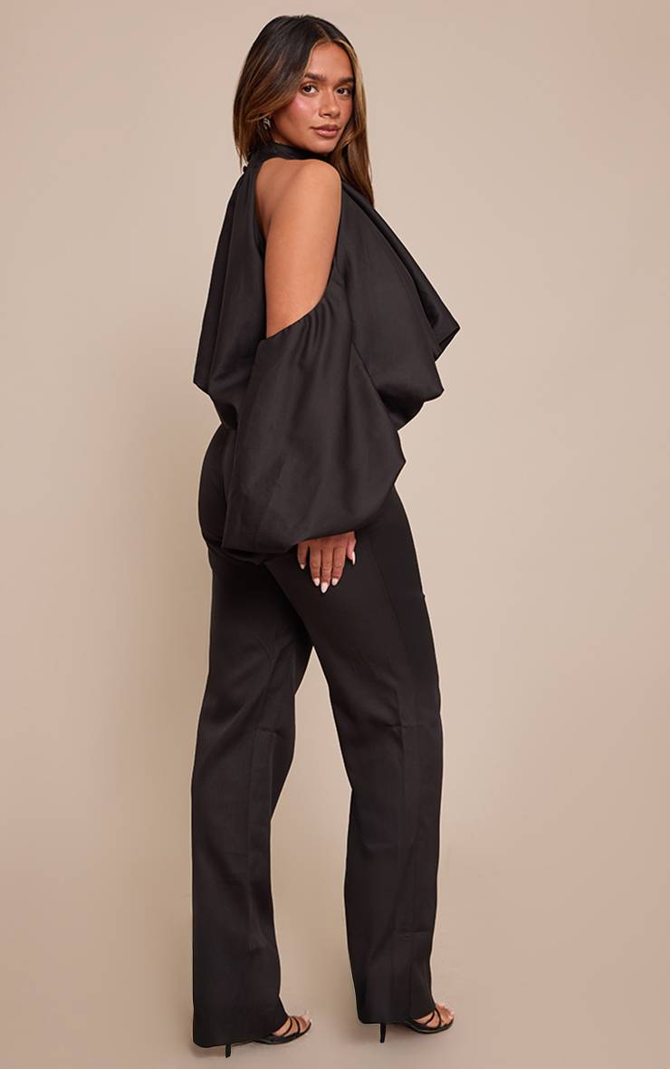 Noir Pantalon Droit Ajusté Shape Ensemble Coordonné