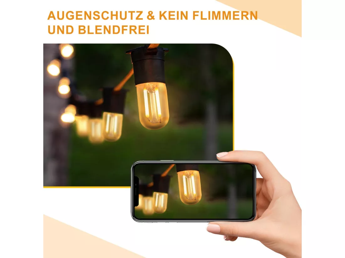NETTLIFE Lot de 2 ampoules LED E14 T22 vintage 2 W rétro 2700 K Blanc chaud Lampe à économie d'énergie Douille E14 non variable