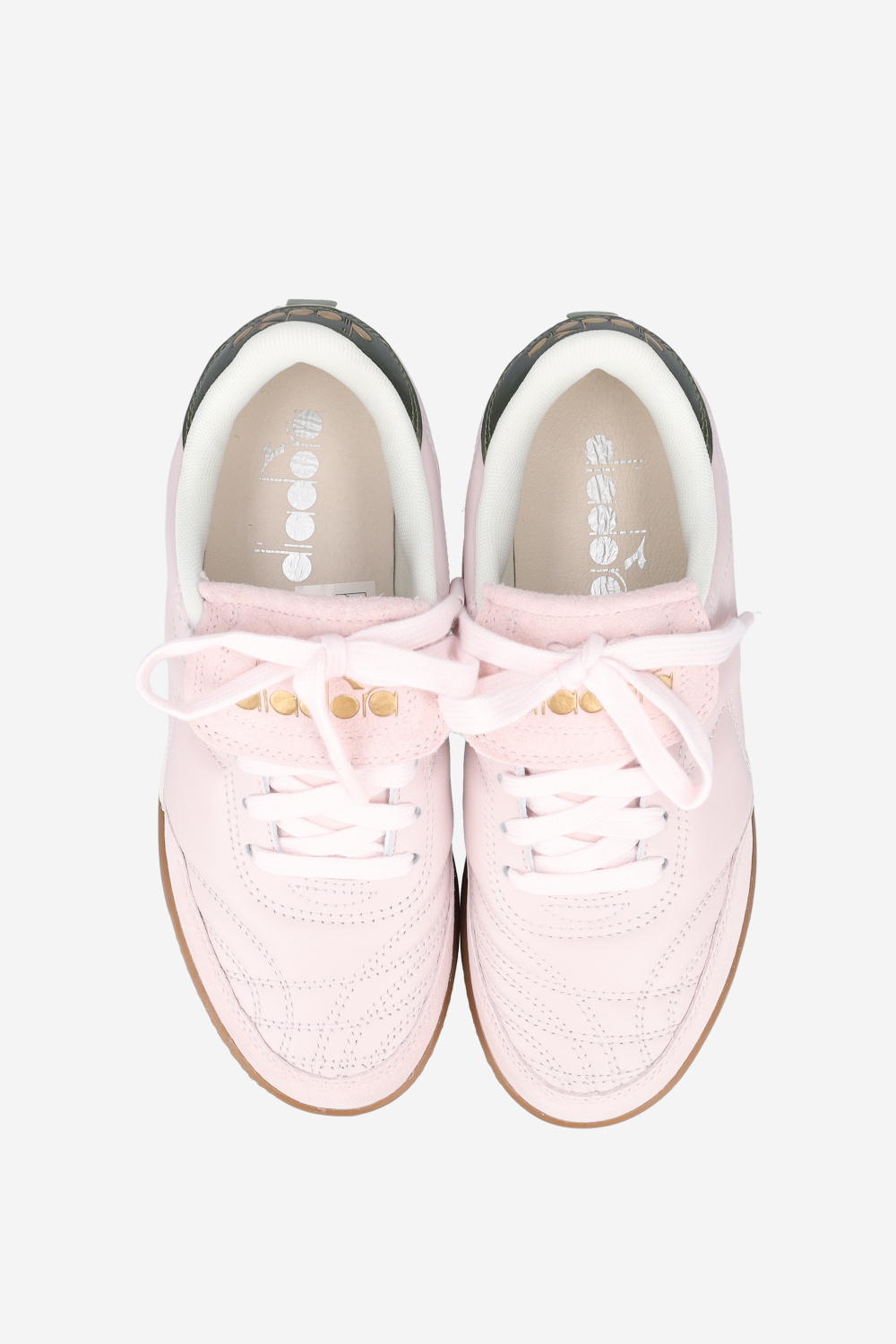 Gold indoor metal leather sneakers